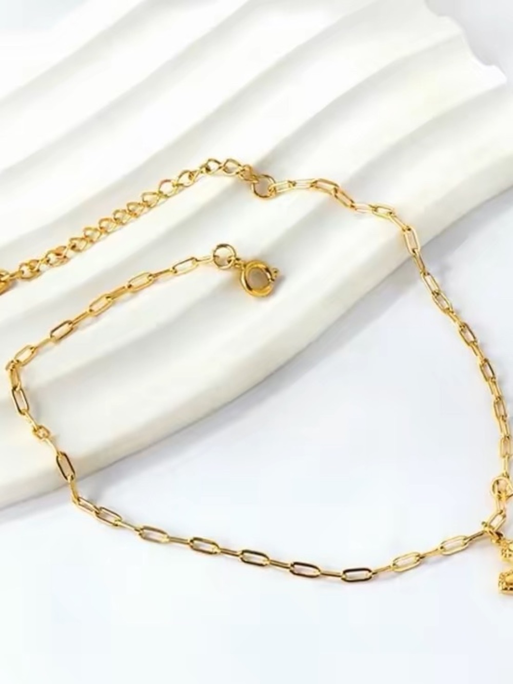 Gold Link Chain Anklet - Elegant Women's Jewelry
